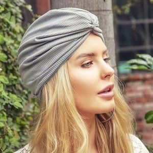 Women's Gray Knit Turban - Hair Accessories
